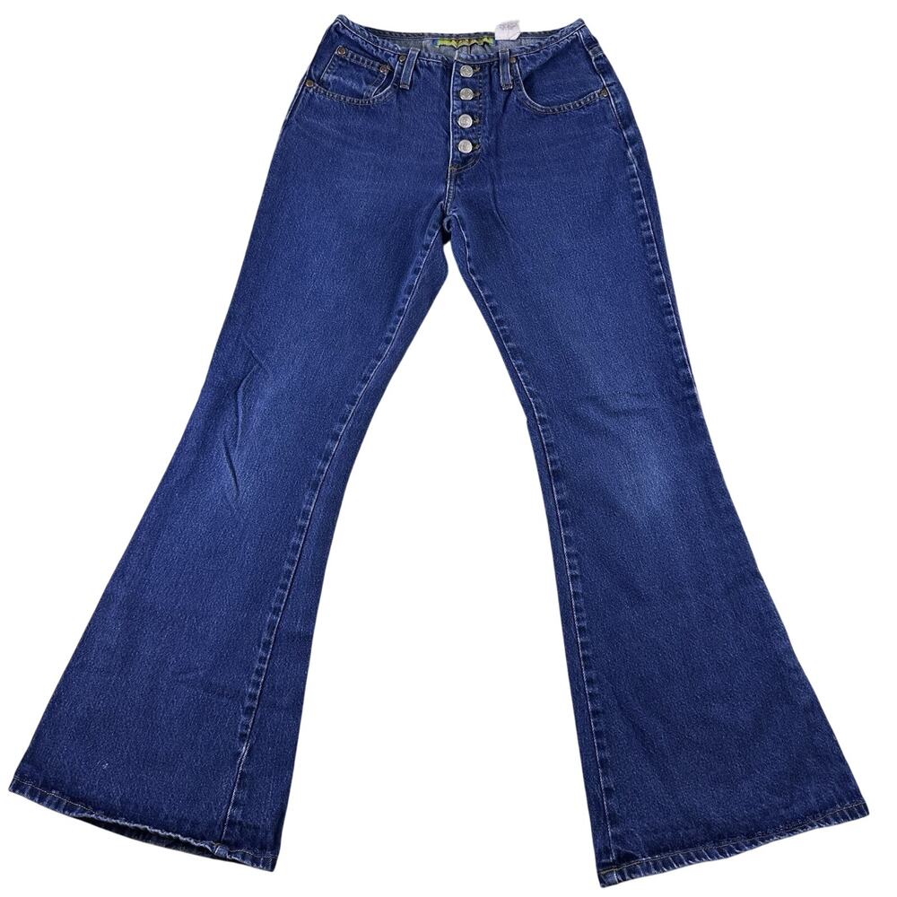 Vintage 90s Paris Blues Women’s Mid Rise Flare Leg Jeans Size 7 Button‎ Fly